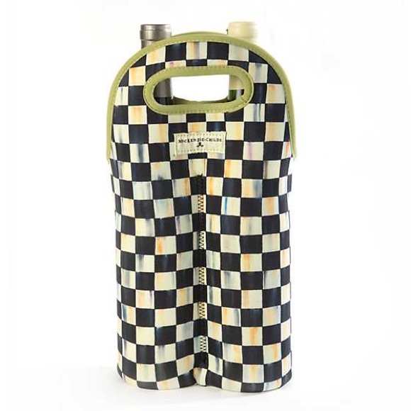 Mackenzie-Childs Courtly Check Double Wine Tote free shipping included - Picture 3 of 3
